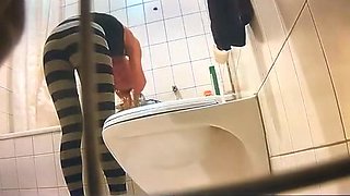Teen in Bathroom Shower