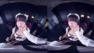 Sexy asian maid Riri gets her shaved pussy fucked hard - DarkRoomVR - 18-25