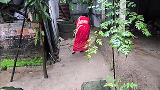 I see my step aunty going into the bathroom to urine but I grabbed her behind and started fucking her