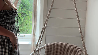 Having Some Fun in the Swing Chair! Hard Orgasm!