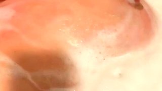 Awesome Big Boobs Blonde Masturbates In The Shower
