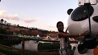 Asian teen amateur waterpark fun and sex