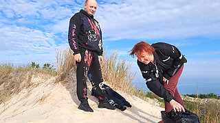 Sunny day on the dunes. My boyfriend loves it when I swallow.
