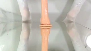 Perfect Mirror Dildo Fuck to Squirting Orgasms From Different Angles