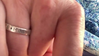 Stepmom Plays with Her Smelly Pussy at the Back of the Bus, Then Sniffs and Sucks Her Stinky Fingers!