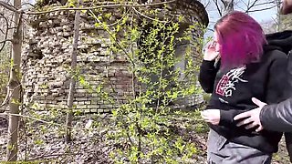 Amateur Teen Gets Public Anal Fuck From Stranger - Rough Outdoor Doggy Style