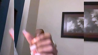 Ebony tranny Brii jerks her black boner in solo masturbation