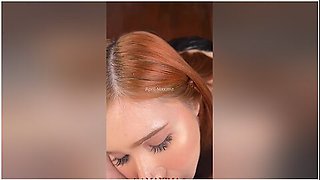 April Maxima In Gives A Japanese Pov Blowjob With Her Big Tits Out And Gets A Huge Facial!