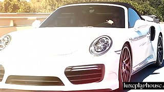 Gorgeous Princess in a White Porsche Gives Herself to a BBC Stud - Outdoors!