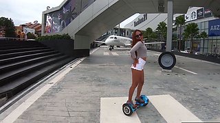 Hoverboard fun with big ass Thai GF and horny sex once home