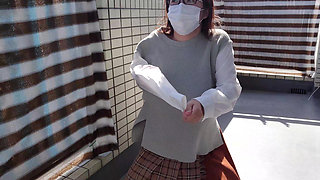 Married Woman Getting Aroused Masturbating on the Balcony