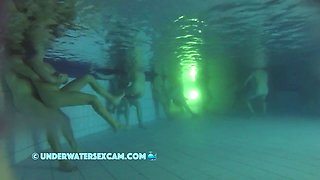 Between All The Horny People This Couple Has Real Sex Underwater In The Public Pool
