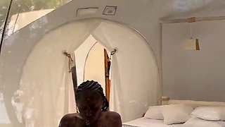 Monika Sweet masturbates her pussy and ass with toy