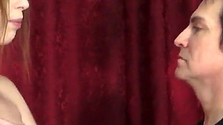 Red Lady Giantess Face Slapping Humiliation - Don`t Look at My Boobs!!