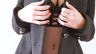 Amateur striptease and Solo masturbation