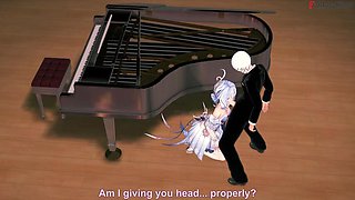 Odette lovely ballet Dancer give a deep throat to her pianist - Genshin Influence - Total & Point of view version on Sheer & PTRN: Fantasyking3