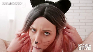 Naughty kitty Rosie Skye experiences wild creampie for the first time