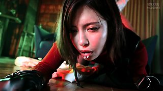 Asian cutie subjected to raw deepthroating and pussy fucking