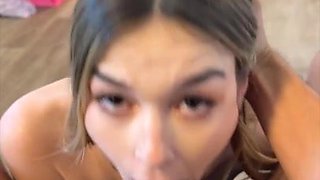 Passionate brunette teen enjoys intense sensual step pleasures