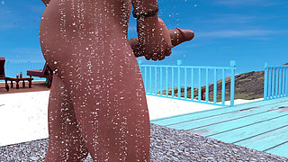 Stepaunt Caught Sean Masturbates Big Cock In Shower