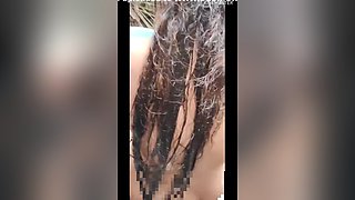 Indian Long Hair Wife Sampoo Hair Wash Open Body Bathing