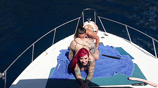 Jolee Love and Sabien Demonia Got Hardcore Anal Fuck on the Boat