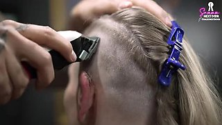 Blonde Teen Fucks Barber For Free Haircut - Sloppy Blowjob & Rough Doggystyle