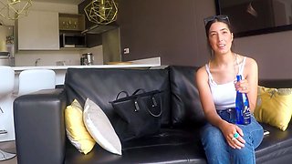 This skeptical LATINA TEEN wannabe model teased me
