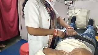 Indian Lady Doctor Hard Fuck - Big Natural Tits Nurse Blowjob & Doggy Style Sex