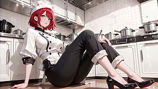 Redhead Chef's Kitchen Secret: From Lazy Poses to Naked Climax