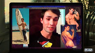 Matthew Camp and Tattooed Enzo Bareback Pound in Dark Studio