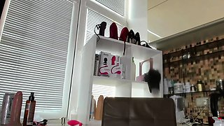 Sweet beauty masturbating on webcam close up