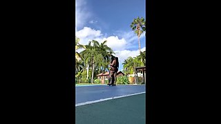 Big Booty Homemade Thot Fucks Outside with Homie's Babymama - Interracial Fun