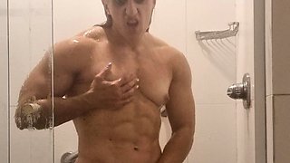 Blonde milf Tish with huge boobs masturbates