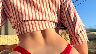 Risky public fuck with stepsister. No moaning!
