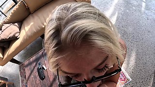 Homemade amateur blonde blowjob