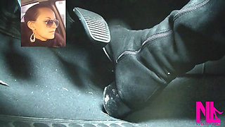 Driving Fast in Black Suede Knee High Boots