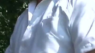 Humiliated hand in pussy threesome