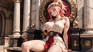 Soaking Lazily in a Grand Stone Bath and Rose Garden, Transitioning From Noble Poses to Intimate Floor Crawling.