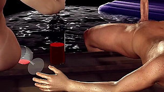 Emerald Riding Stepson's Dick in the Pool