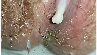 Hairy Pussy Peeing On Your Face In The Toilet And Dripping Cream To Let You Clean With Your Tongue