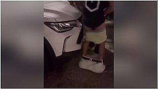 Hot Blonde Having Sex With Strangers In Public At The Exit Of The Pub, Horny Cuckold Watching His Wi