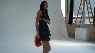 Cutie Mistica shows off her body at a casting