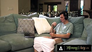Busty MILF Rachael Cavalli Can't Resist After Catching Male Sex Maniac Masturbating
