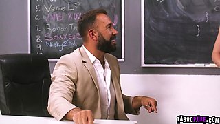 Lesbian Teens Fuck Teacher for Help