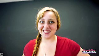 Busty Inked Blonde Gwen Sloppy Deepthroat And Hard Pounding!