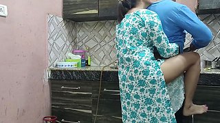 Beautiful Indian Step Mom Pussy and Ass Fucked Hard by Step Son While He Is in Kitchen to Seducing