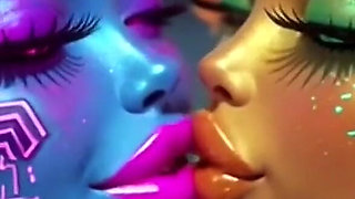 Beautiful Aliens Kiss on Nice Music, Ai Animation