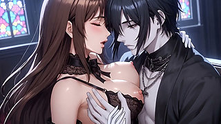 Goth Girl Fan Fucks Rockstar Backstage  - Hentai