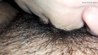 Lesbian Licks Her Clit and Squeezes with Lips Until She Cums in Mouth